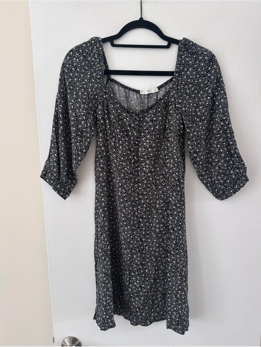 MNG Black and White Floral Mini Dress